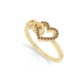 natural citrine infinity heart promise rings in yellow gold vermeil